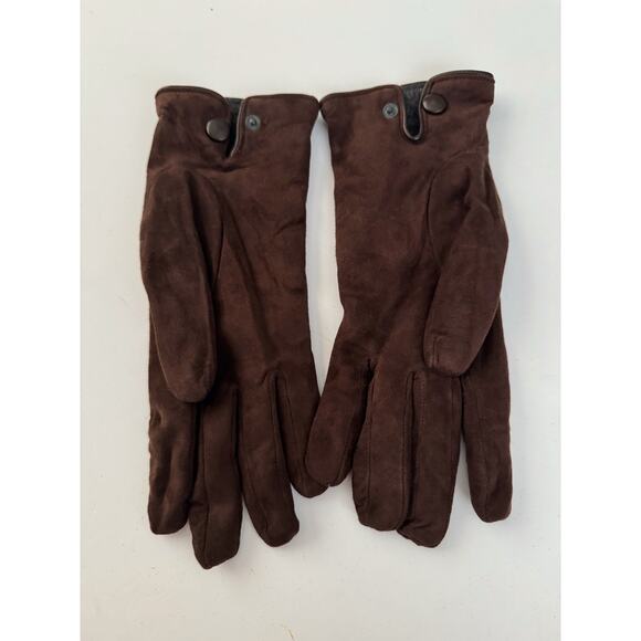 Luxury Italian Brown Suede leather Gloves – Cashmere Lined, Size 7.5 - Picture 4 of 8